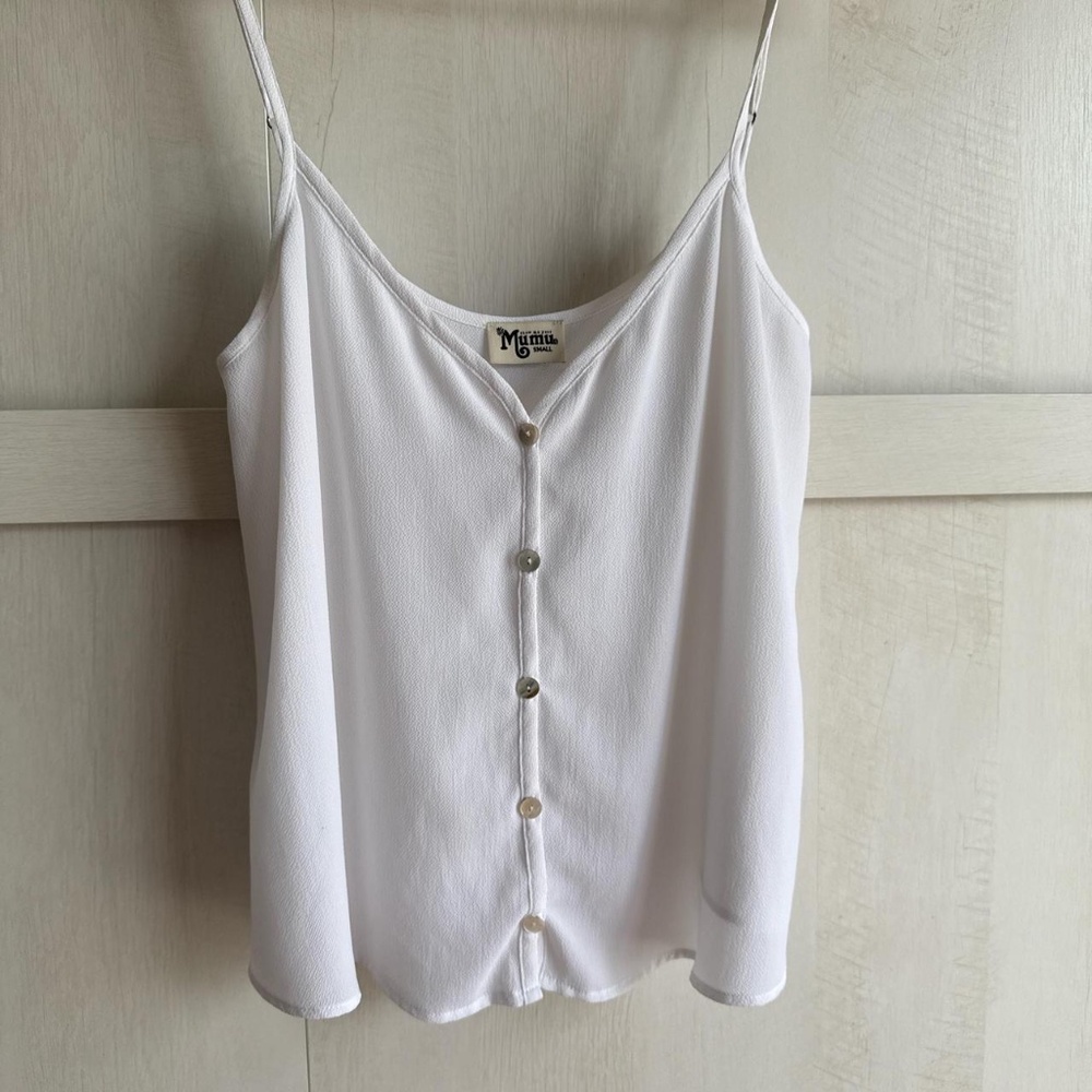 Show Me Your Mumu White Button Up Tank